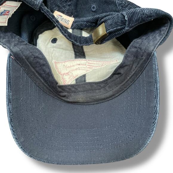 New England Patriots Corduroy Hat Blue Cotton Adjustable NFL Cap Womens Football - Picture 11 of 12